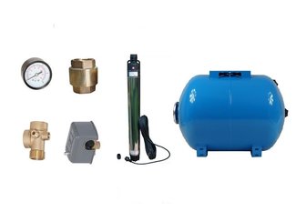Zestaw pompa BHP 230V zbiornik AQUA-SYSTEM 200L poziomy