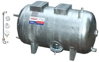 Zbiornik 200L ocynkowany poziom Wimest z osprzętem