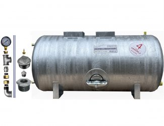 Zbiornik 300L ocynkowany poziomy HYDRO-VACUUM z osprzętem